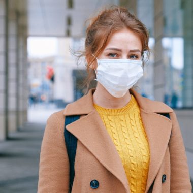 Woman eearing face mask